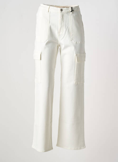 Pantalon cargo coupe droite blanc IKKS femme