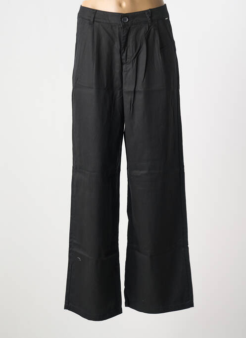 Pantalon droit fermeture zippée sous rabat boutonné noir IKKS femme
