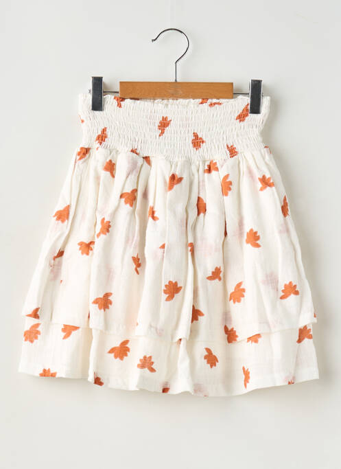 Jupe mi-longue taille élastique blanc LEVV LABEL fille