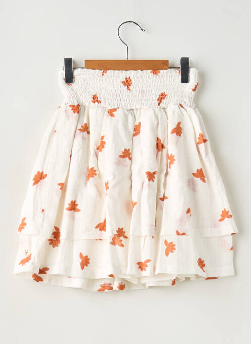 Jupe mi-longue taille élastique blanc LEVV LABEL fille
