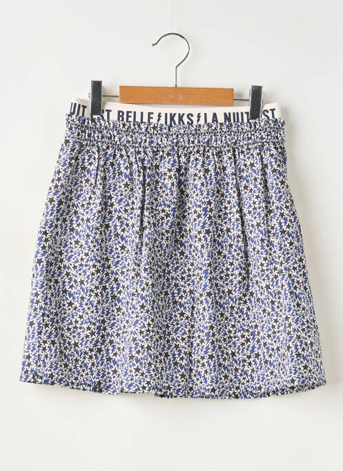 Jupe mi-longue taille élastique bleu IKKS fille