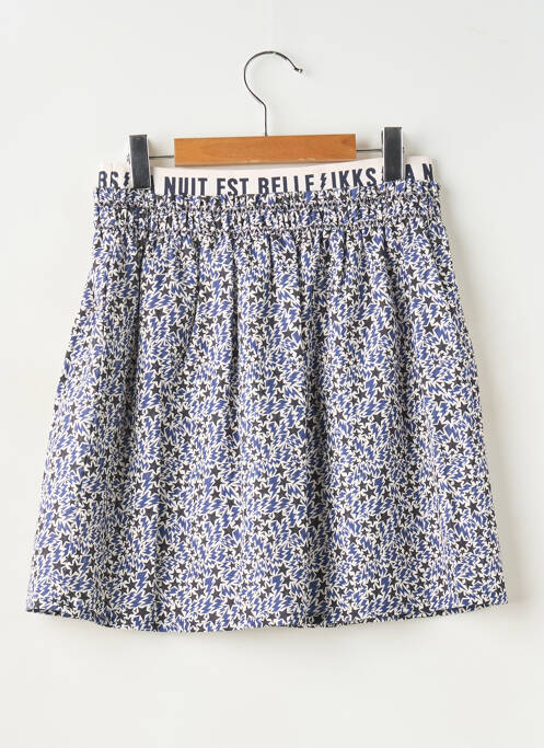 Jupe mi-longue taille élastique bleu IKKS fille