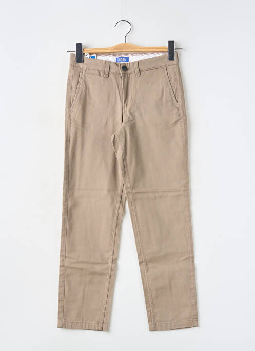 Pantalon chino tissage popeline taille ajustable marron JACK & JONES garcon
