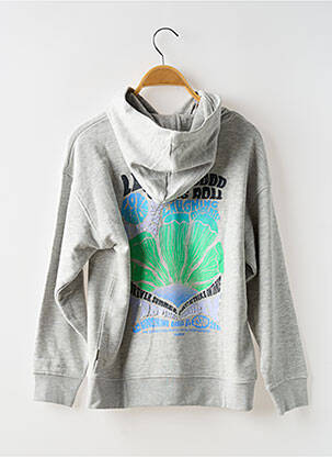 Sweat-shirt à capuche col v manches longues gris GARCIA fille