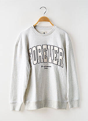Sweat-shirt broderie manches longues gris GARCIA fille