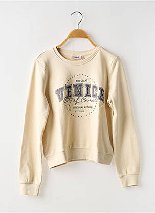Sweat-shirt broderie manches longues beige ONLY fille