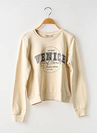 Sweat-shirt broderie manches longues beige ONLY fille