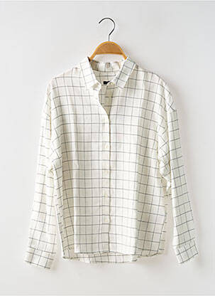 Chemisier coupe droite manches longues blanc IKKS fille