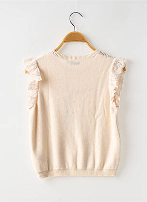 Pull resserrée sur le bas sans manche beige IKKS fille
