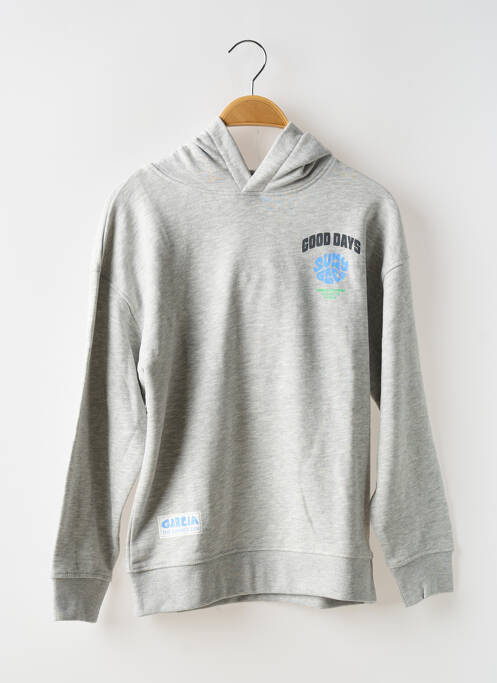 Sweat-shirt à capuche col v manches longues gris GARCIA fille