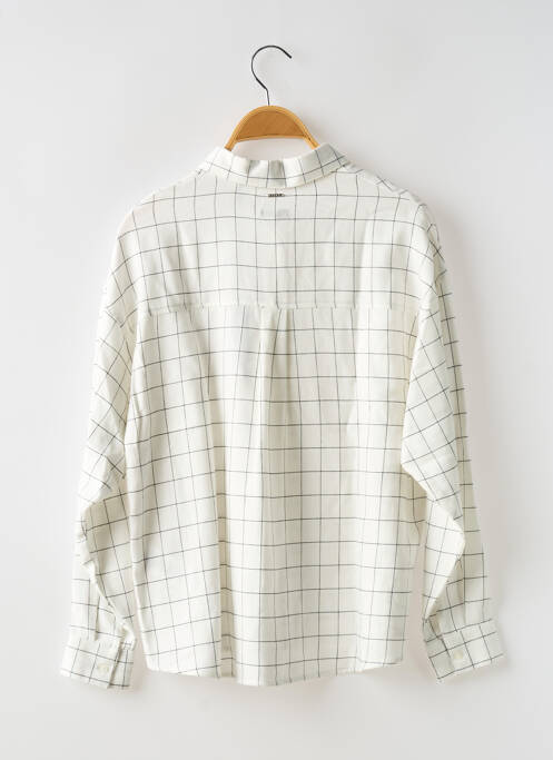 Chemisier coupe droite manches longues blanc IKKS fille
