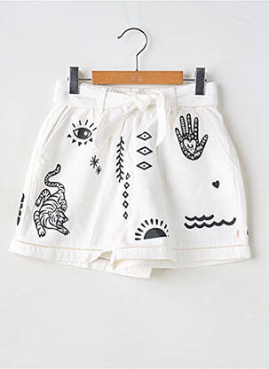 Short fermeture liens à nouer taille élastique blanc IKKS fille