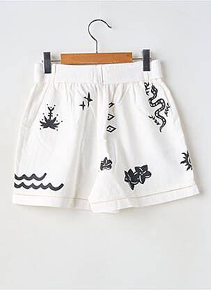 Short fermeture liens à nouer taille élastique blanc IKKS fille