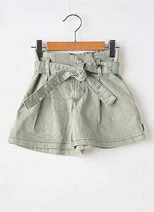 Short fermeture zippée sous rabat boutonné vert IKKS fille