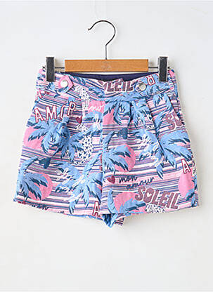 Short fermeture zippée sous rabat boutonné bleu IKKS fille