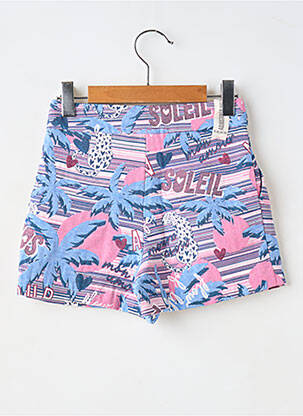Short fermeture zippée sous rabat boutonné bleu IKKS fille