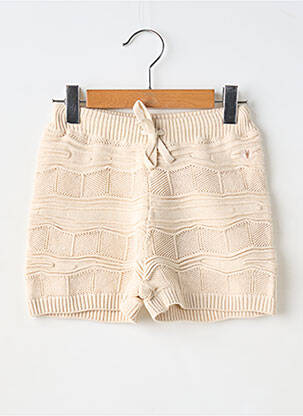 Short fermeture liens à nouer taille élastique beige LEVV LABEL fille