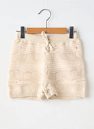 Short fermeture liens à nouer taille élastique beige LEVV LABEL fille