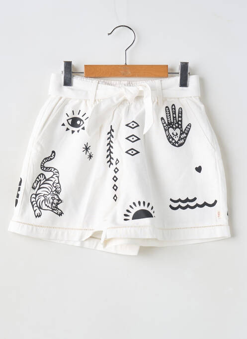 Short fermeture liens à nouer taille élastique blanc IKKS fille