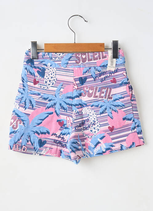 Short fermeture zippée sous rabat boutonné bleu IKKS fille