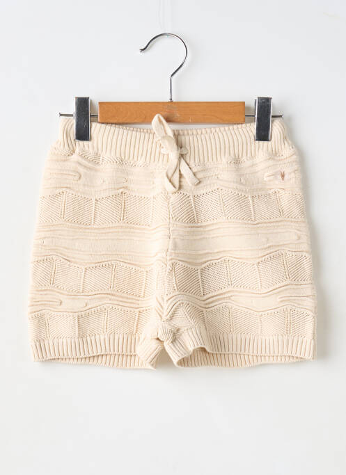 Short fermeture liens à nouer taille élastique beige LEVV LABEL fille