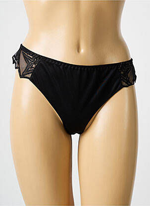 Tanga tissage satiné noir LOUISA BRACQ femme