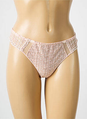 Tanga effet matière satinée rose LOUISA BRACQ femme