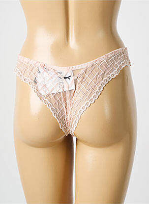 Tanga effet matière satinée rose LOUISA BRACQ femme