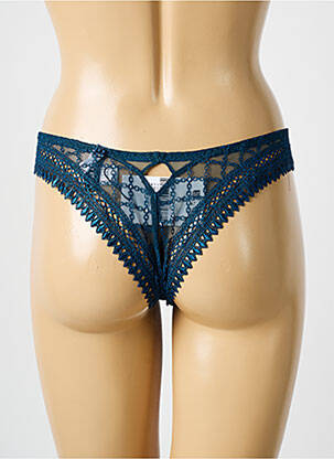 Tanga stretch bleu LOUISA BRACQ femme