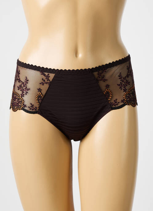 Shorty effet matière satinée marron LOUISA BRACQ femme