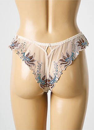 Tanga tissage satiné beige LOUISA BRACQ femme