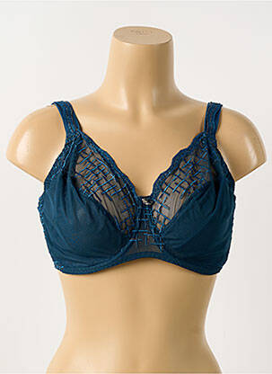 Soutien-gorge effet matière satinée haut soutien-gorge emboitant bleu LOUISA BRACQ femme
