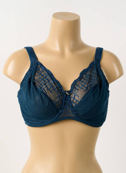 Soutien-gorge effet matière satinée haut soutien-gorge emboitant bleu LOUISA BRACQ femme