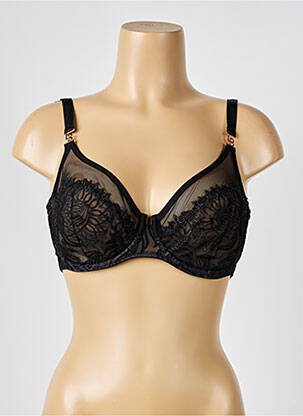 Soutien-gorge effet matière satinée haut triangles noir LOUISA BRACQ femme