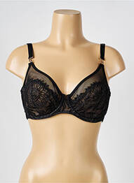 Soutien-gorge effet matière satinée haut triangles noir LOUISA BRACQ femme