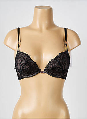 Soutien-gorge effet matière satinée haut soutien-gorge push-up noir LOUISA BRACQ femme