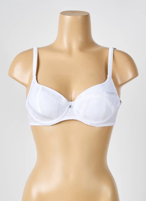 Soutien-gorge effet matière satinée haut soutien-gorge balconnet blanc LOUISA BRACQ femme