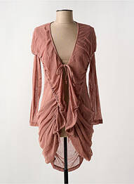 Gilet manches longues manches longues marron ARELINE femme