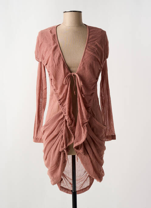 Gilet manches longues manches longues marron ARELINE femme