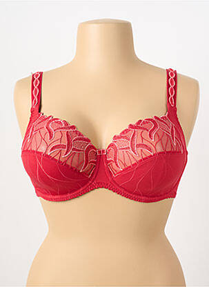 Soutien-gorge broderie haut soutien-gorge emboitant rouge LOUISA BRACQ femme