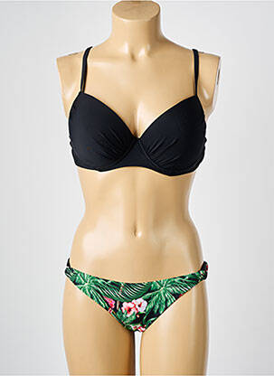 Maillot de bain 2 pièces stretch haut soutien-gorge push-up noir NANA SUN femme
