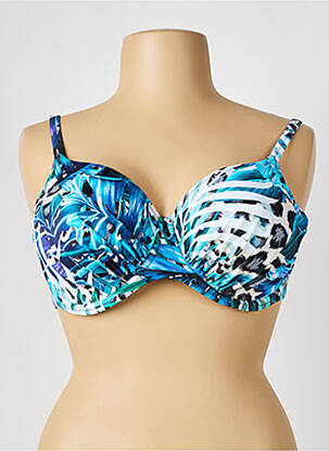 Haut de maillot de bain stretch haut soutien-gorge emboitant bleu FANTASIE femme
