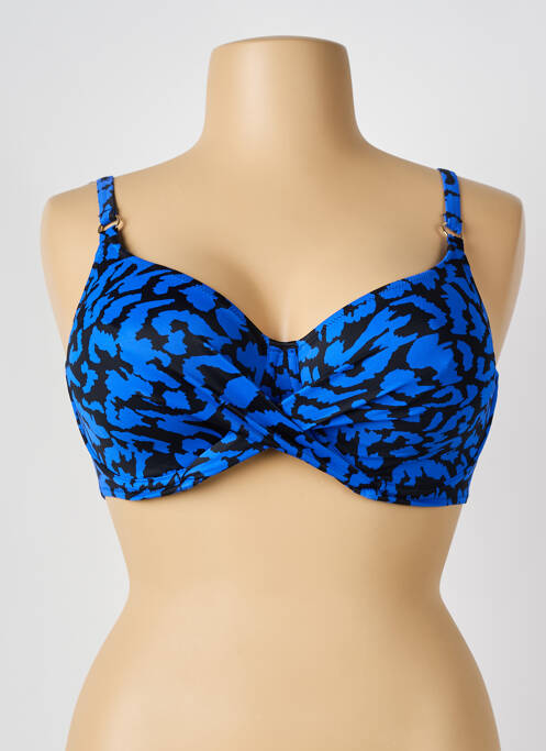 Haut de maillot de bain stretch haut soutien-gorge emboitant bleu FANTASIE femme