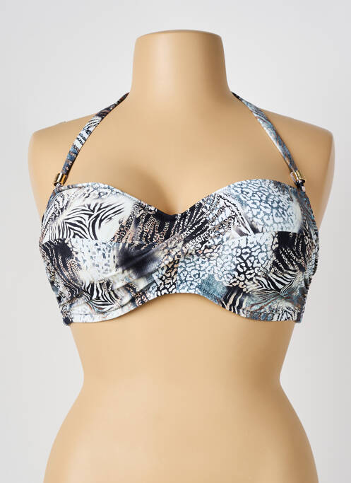Haut de maillot de bain stretch haut soutien-gorge moulé gris FANTASIE femme