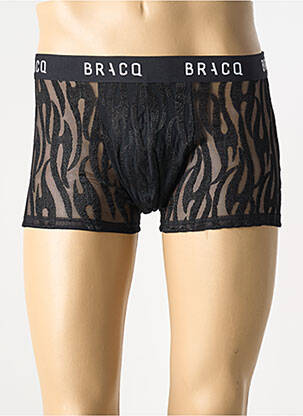 Boxer effet matière satinée noir LOUISA BRACQ homme