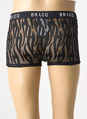 Boxer effet matière satinée noir LOUISA BRACQ homme
