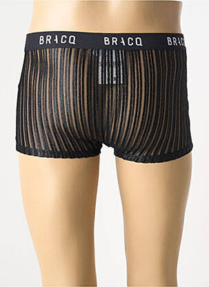 Boxer effet matière satinée noir LOUISA BRACQ homme