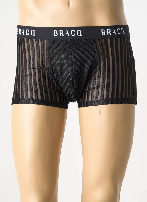 Boxer effet matière satinée noir LOUISA BRACQ homme
