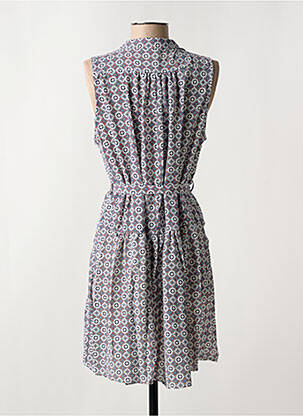 Robe mi-longue imprimé fantaisie sans manche bleu ARELINE femme