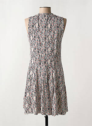 Robe mi-longue imprimé fantaisie sans manche gris ARELINE femme